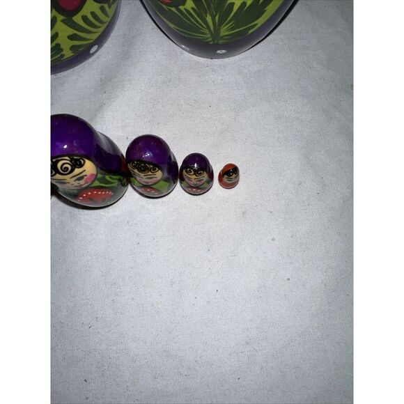 Russian Babushka‎ Handpainted Nesting Doll 10Dolls Matryoshka - Picture 6 of 15